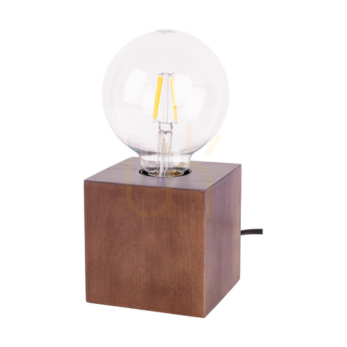Jelölje be Trongo négyzet alakú asztali lámpa, 1xE27, Max. 25 W, bükk- és diófa, fekete PVC-kábel, 10 cm