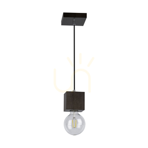 Trongo négyzet alakú függesztett lámpa, 1xE27, Max. 60 W, bükk- és diófa, fekete fonott kábel, 10 cm small 0