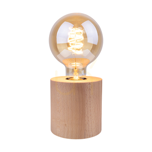 Trongo asztali lámpa, 1xE27, Max. 25 W, bükkfa/fekete PVC-kábel, Ø 9,5 cm small 1