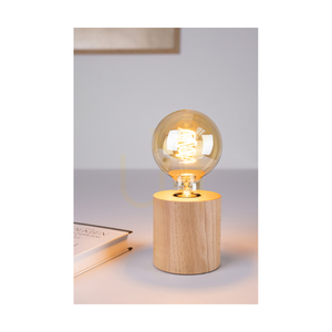 Trongo asztali lámpa, 1xE27, Max. 25 W, bükkfa/fekete PVC-kábel, Ø 9,5 cm small 2