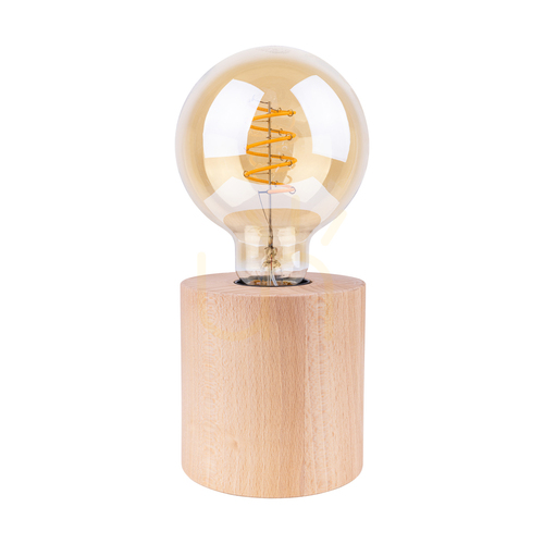 Jelölje be Trongo asztali lámpa, 1xE27, Max. 25 W, bükkfa/fekete PVC-kábel, Ø 9,5 cm