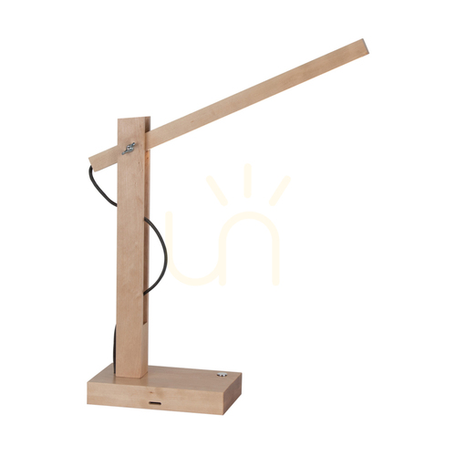 Jelölje be Tukan asztali lámpa, 1xLED, 3000 K, 5,5 W, nyírfa/antracit, fonott kábel érintéses fényerő-szabályzóval, 45 cm