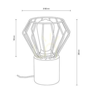 Vento asztali lámpa, 1xE27, Max. 15 W-os LED, olajozott tölgy/fekete PVC-kábel/fekete fém lámpaernyő, Ø18 cm small 2