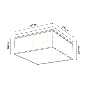Vertiga mennyezeti lámpa, 4xE27, Max. 25 W, olajozott tölgy/szürke, 45 cm-es lámpaernyő small 4