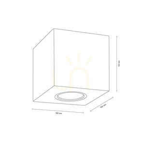 Wooddream Square mennyezeti lámpa, 1xGU10, Max. 6 W, bükk- és diófa, 10 cm small 2
