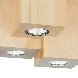 Wooddream Square mennyezeti lámpa, 3xGU10, Max. 6 W, nyírfa, 20 cm small 1