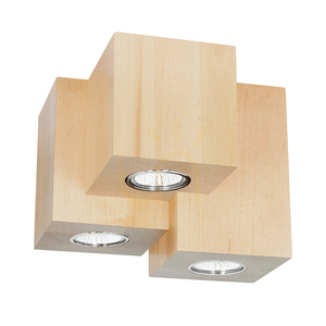 Wooddream Square mennyezeti lámpa, 3xGU10, Max. 6 W, nyírfa, 20 cm small 0