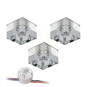 Cristaldream mennyezeti lámpa szett, 3 db G4-es LED-izzóval (max.. 2,3 W), krómfém/átlátszó üveg, tápegységgel, 7 cm small 0