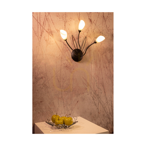 Gloriosa fali lámpa, 3xG9, Max. 6 W-os LED, fekete fém/fehér üveg lámpaernyő, 46 cm small 1