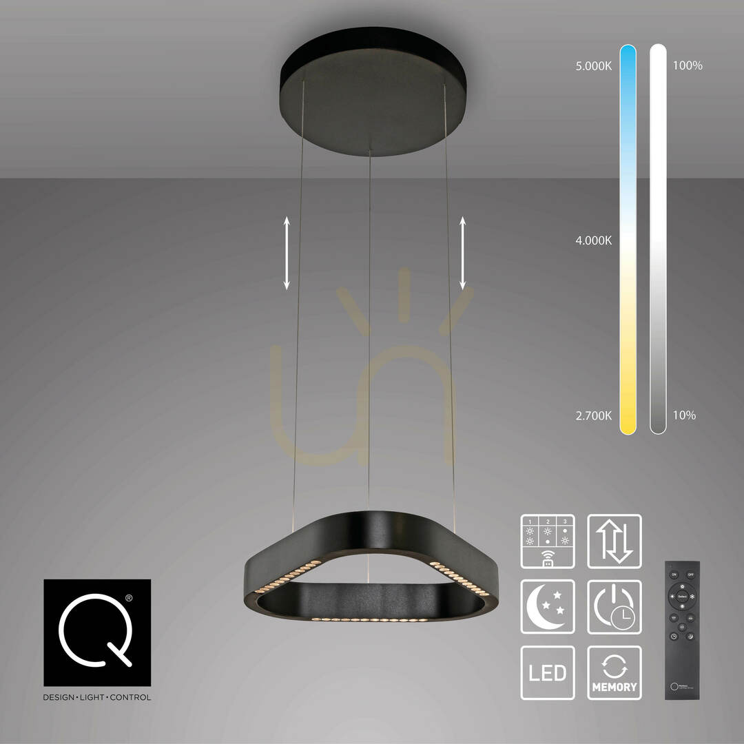 Előnézet Q-STRETTO 2689-18 Fekete 2xLED függesztett lámpa Q-STRETTO 2689-18 Fekete 2xLED függesztett lámpa