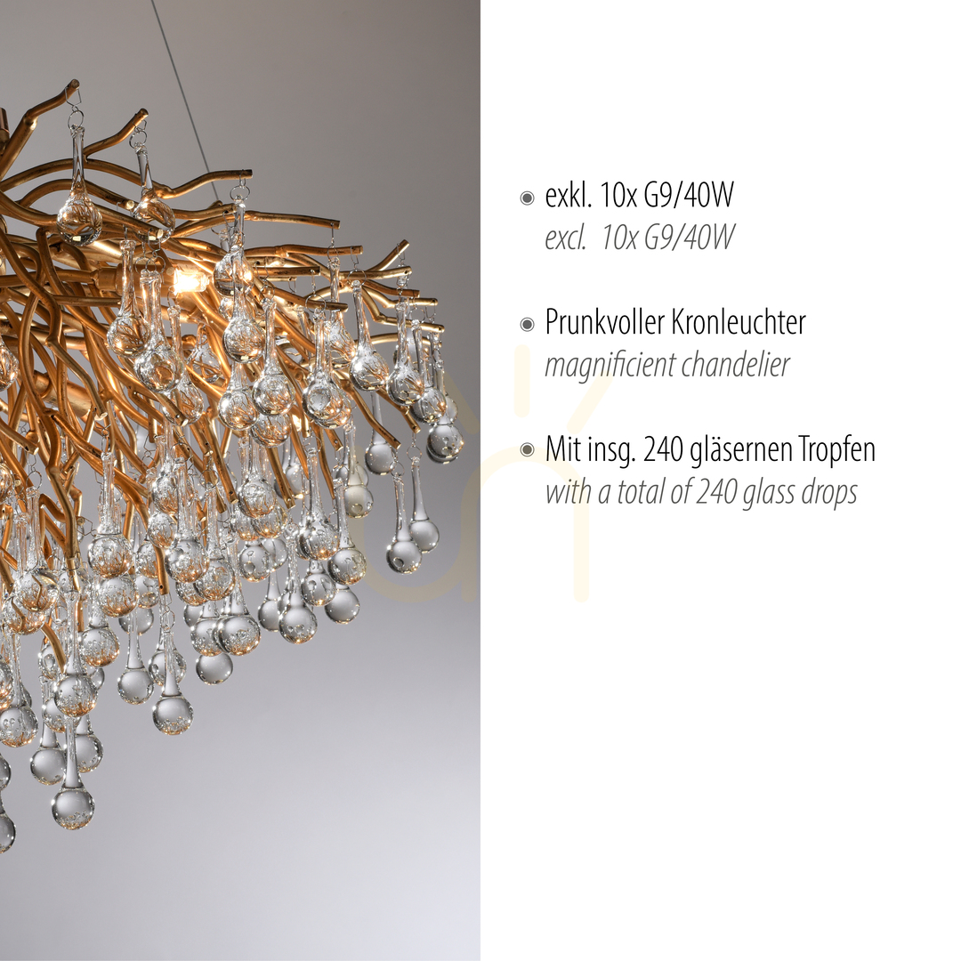 Kijelző ICICLE 2192-11 sárgaréz függőlámpa, 10xG9 ICICLE 2192-11 sárgaréz függőlámpa, 10xG9