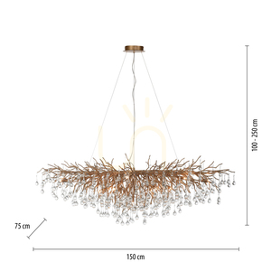 ICICLE 2031-11 sárgaréz függesztett lámpa, 15xG9 small 8