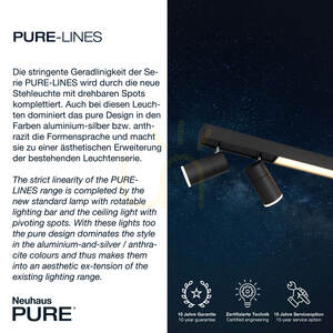 PURE-LINES 6121-13 mennyezeti lámpa, antracit, 5xLED small 3