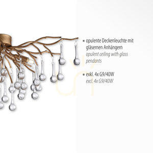ICICLE 8090-11 mennyezeti lámpa, sárgaréz, 4xG9 3 ICICLE 8090-11 mennyezeti lámpa, sárgaréz, 4xG9 small 3