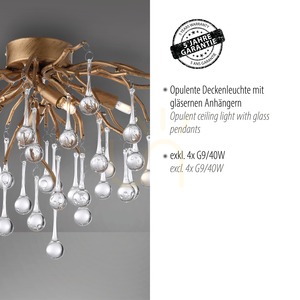 ICICLE 8090-11 mennyezeti lámpa, sárgaréz, 4xG9 4 ICICLE 8090-11 mennyezeti lámpa, sárgaréz, 4xG9 small 4