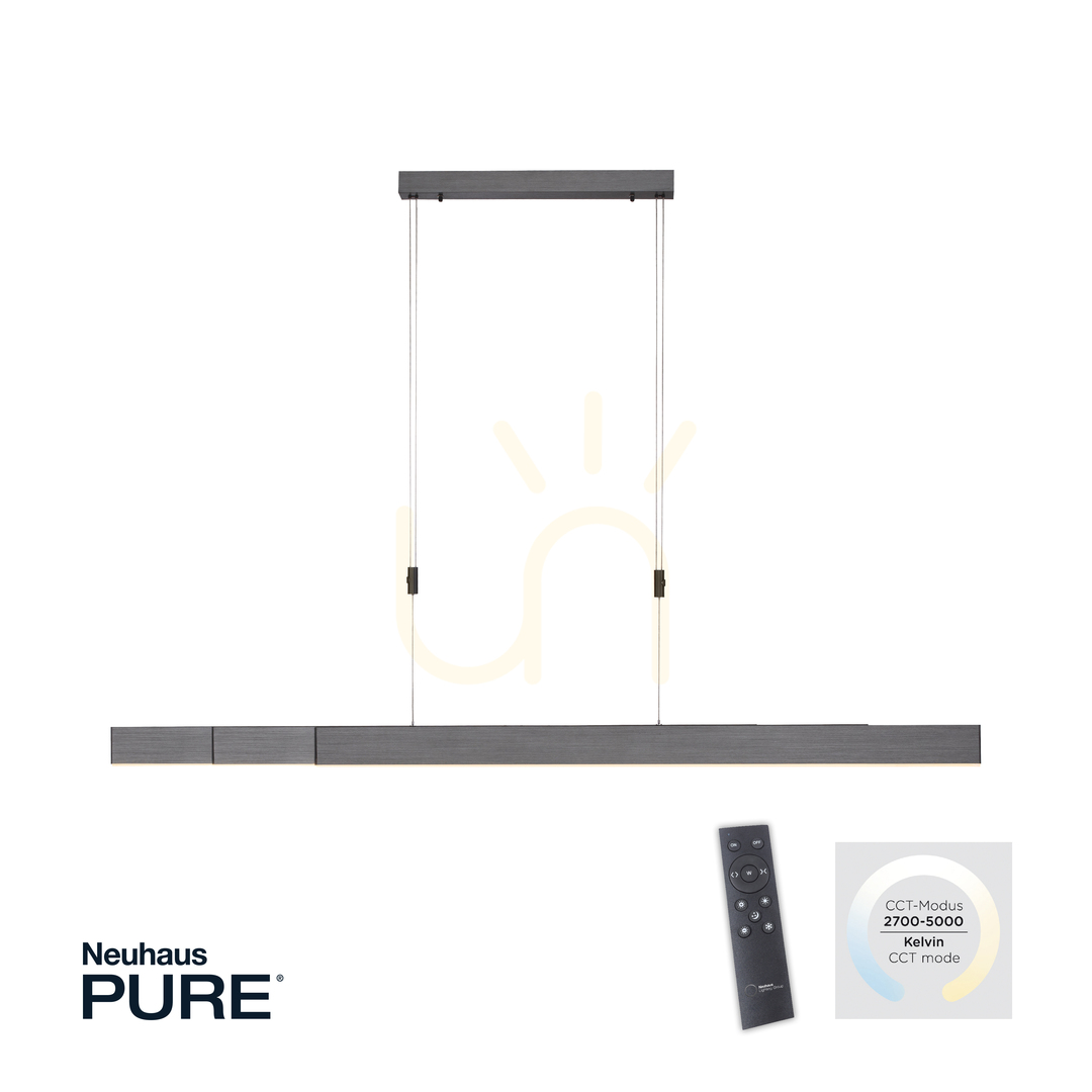 Kilátás PURE-MOTO 2525-15 szürke, 3 LED-es függesztett lámpa PURE-MOTO 2525-15 szürke, 3 LED-es függesztett lámpa
