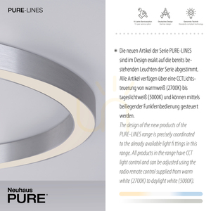PURE-LINES 6306-95 mennyezeti lámpa, ezüst, 1xLED small 3