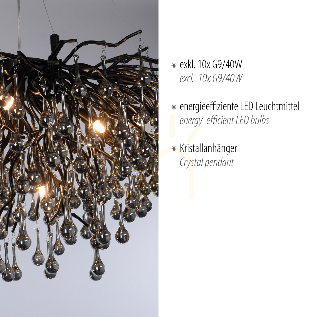 Kijelző ICICLE 2192-18 Fekete 10xG9 függesztett lámpa ICICLE 2192-18 Fekete 10xG9 függesztett lámpa