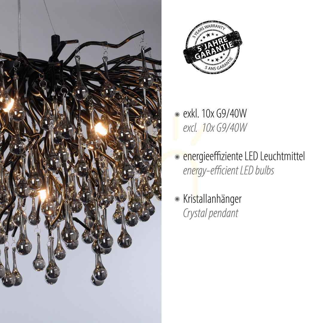 Előadás ICICLE 2192-18 Fekete 10xG9 függesztett lámpa ICICLE 2192-18 Fekete 10xG9 függesztett lámpa