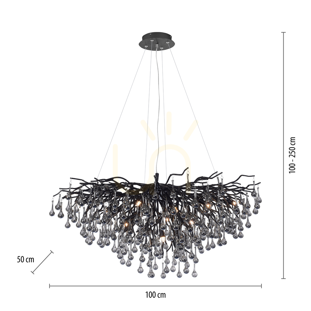 Kijelző ICICLE 2192-18 Fekete 10xG9 függesztett lámpa ICICLE 2192-18 Fekete 10xG9 függesztett lámpa