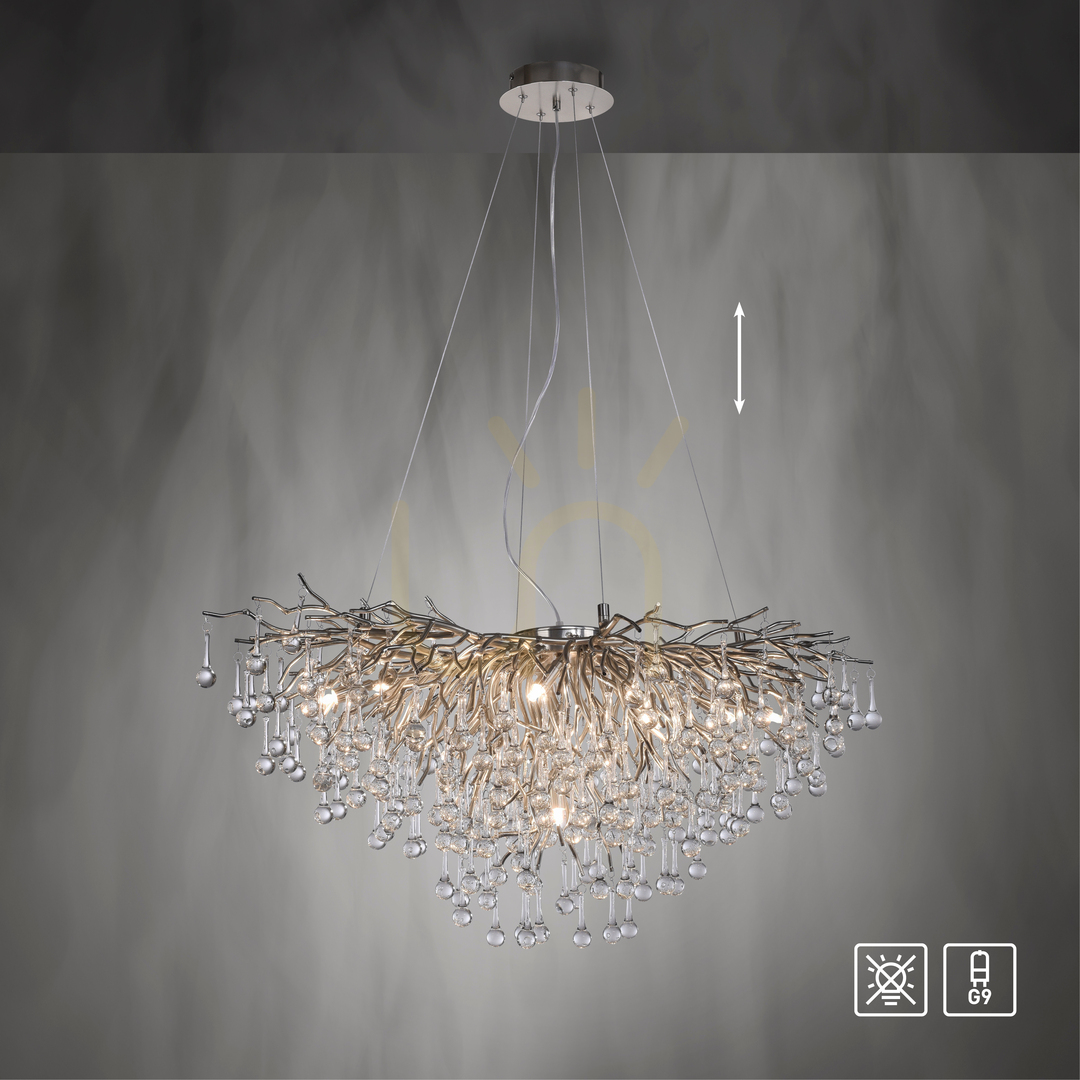 Kijelző ICICLE 2192-55 ezüst 10xG9 függesztett lámpa ICICLE 2192-55 ezüst 10xG9 függesztett lámpa