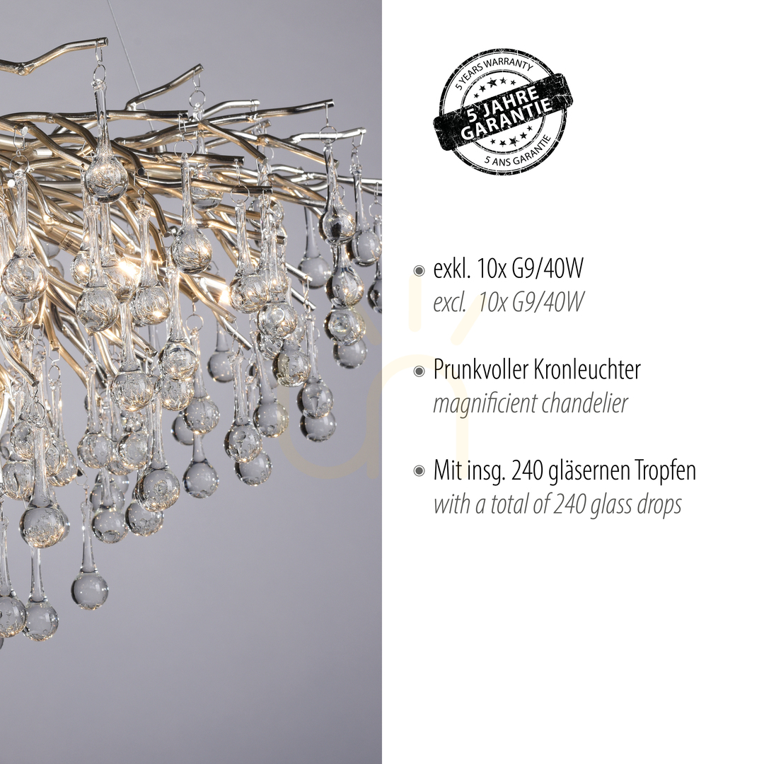 Előadás ICICLE 2192-55 ezüst 10xG9 függesztett lámpa ICICLE 2192-55 ezüst 10xG9 függesztett lámpa