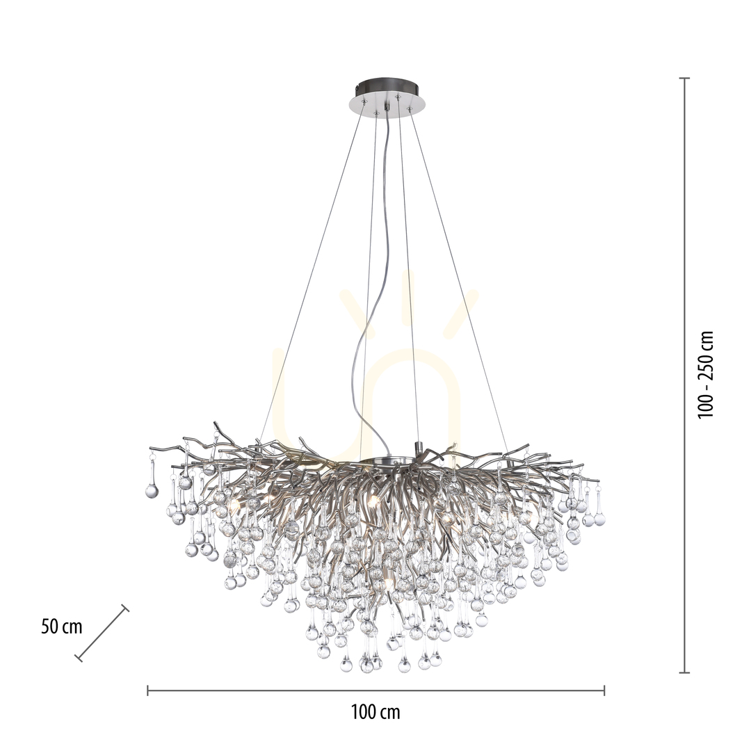 Kijelző ICICLE 2192-55 ezüst 10xG9 függesztett lámpa ICICLE 2192-55 ezüst 10xG9 függesztett lámpa
