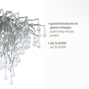 ICICLE 8091-55 ezüst mennyezeti lámpa, 9xG9 3 ICICLE 8091-55 ezüst mennyezeti lámpa, 9xG9 small 3