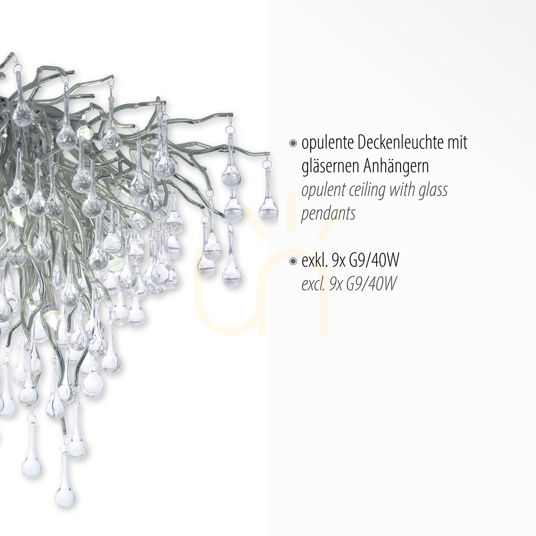 Kijelző ICICLE 8091-55 ezüst mennyezeti lámpa, 9xG9 ICICLE 8091-55 ezüst mennyezeti lámpa, 9xG9