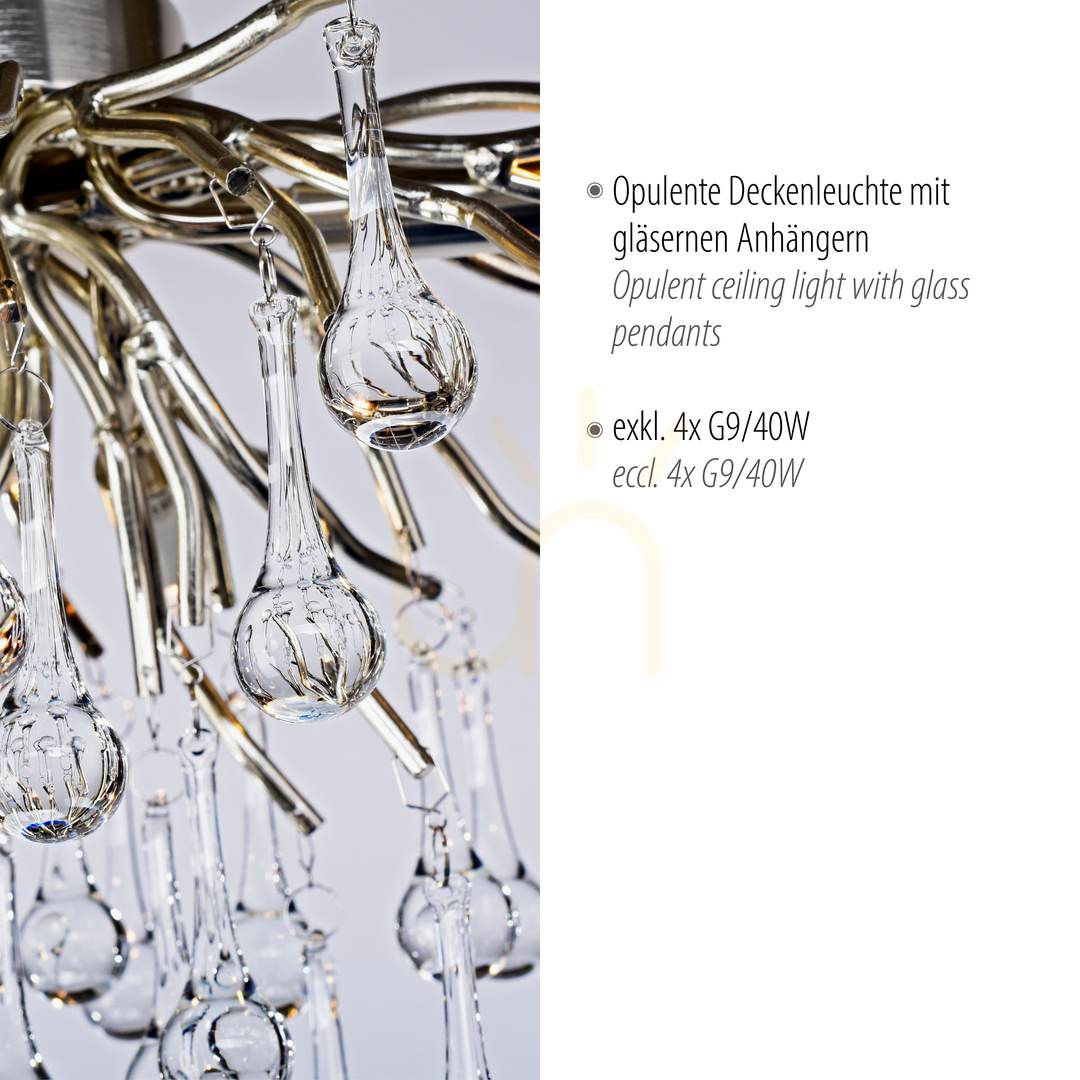 Kijelző ICICLE 8090-55 ezüst mennyezeti lámpa, 4xG9 ICICLE 8090-55 ezüst mennyezeti lámpa, 4xG9