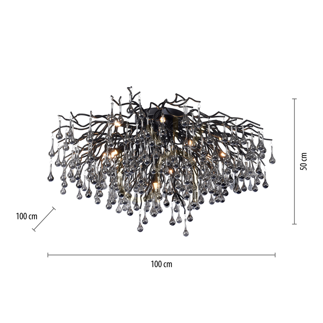 Kijelző ICICLE 8092-18 mennyezeti lámpa, fekete, 14xG9 ICICLE 8092-18 mennyezeti lámpa, fekete, 14xG9