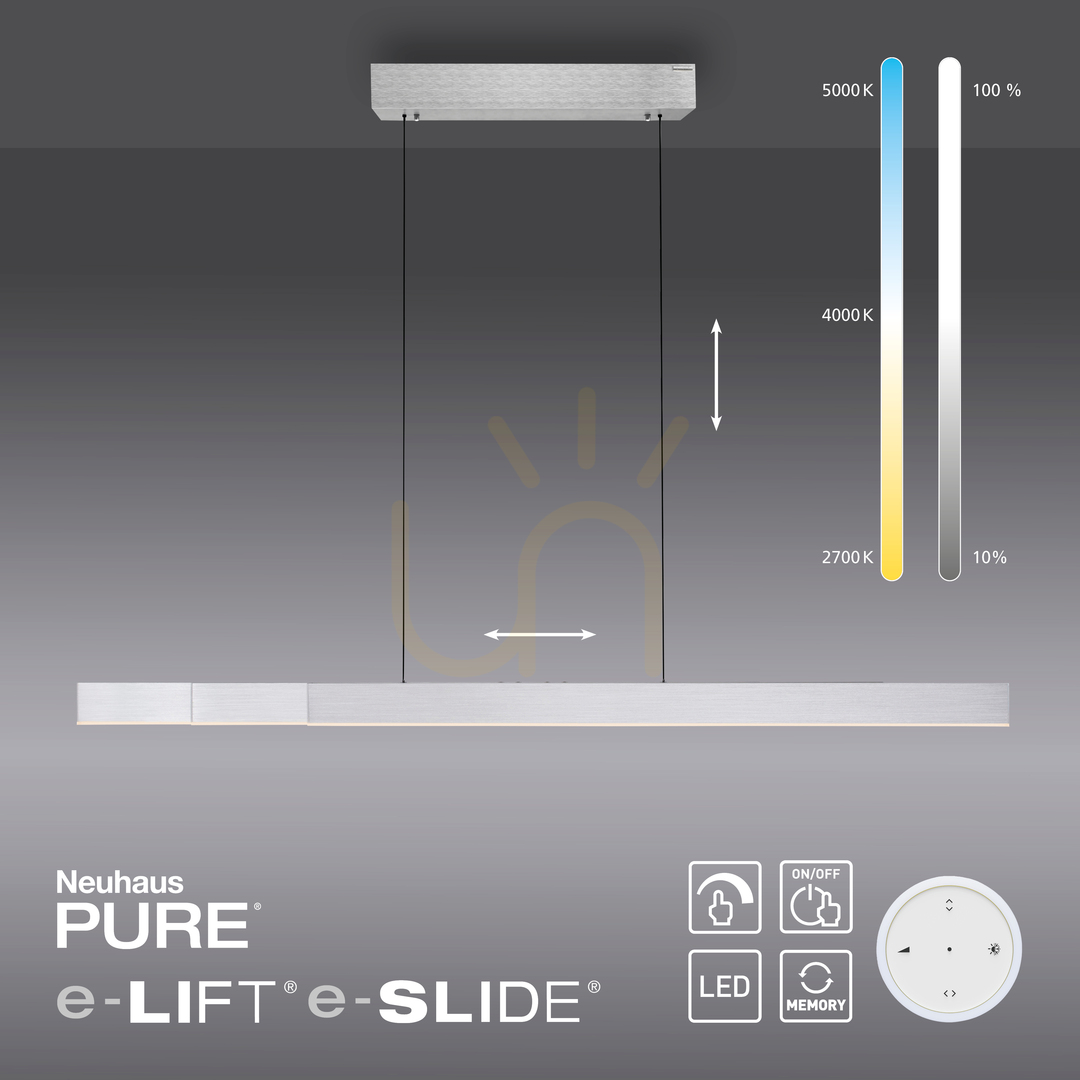 Kijelző PURE MOTO-RISE 2545-95 ezüst színű, 3xLED-es függesztett lámpa PURE MOTO-RISE 2545-95 ezüst színű, 3xLED-es függesztett lámpa