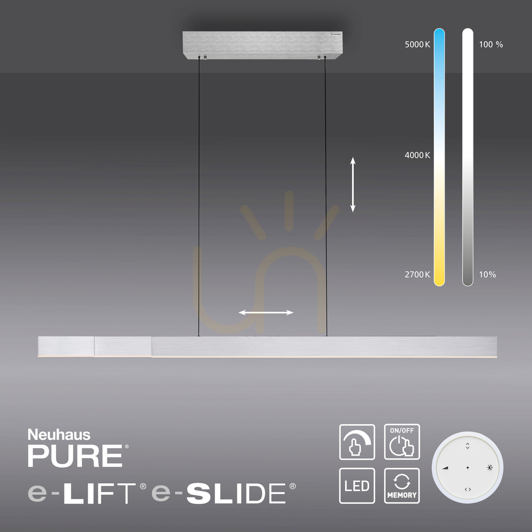 Előnézet PURE MOTO-RISE 2545-95 ezüst színű, 3xLED-es függesztett lámpa PURE MOTO-RISE 2545-95 ezüst színű, 3xLED-es függesztett lámpa