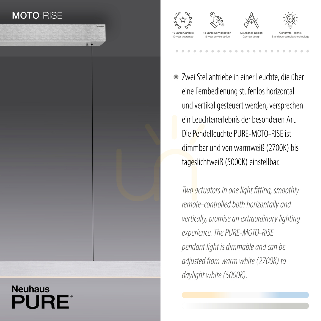 Előadás PURE MOTO-RISE 2545-95 ezüst színű, 3xLED-es függesztett lámpa PURE MOTO-RISE 2545-95 ezüst színű, 3xLED-es függesztett lámpa