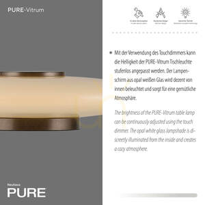 PURE VITRUM 4080-34 asztali lámpa, barna, 1xLED small 3
