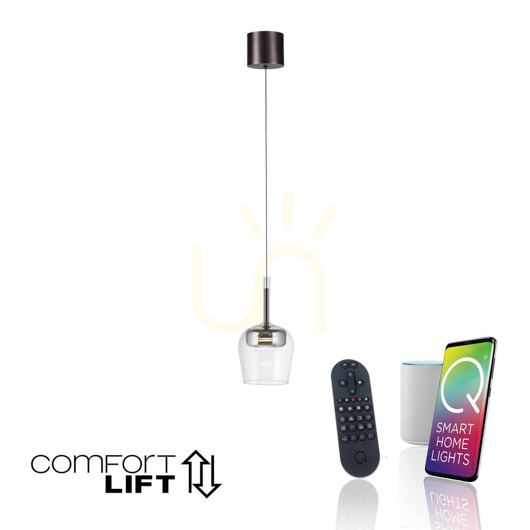 Kilátás Q-KON 2741-21 ezüst színű, 1xLED-es függesztett lámpa Q-KON 2741-21 ezüst színű, 1xLED-es függesztett lámpa