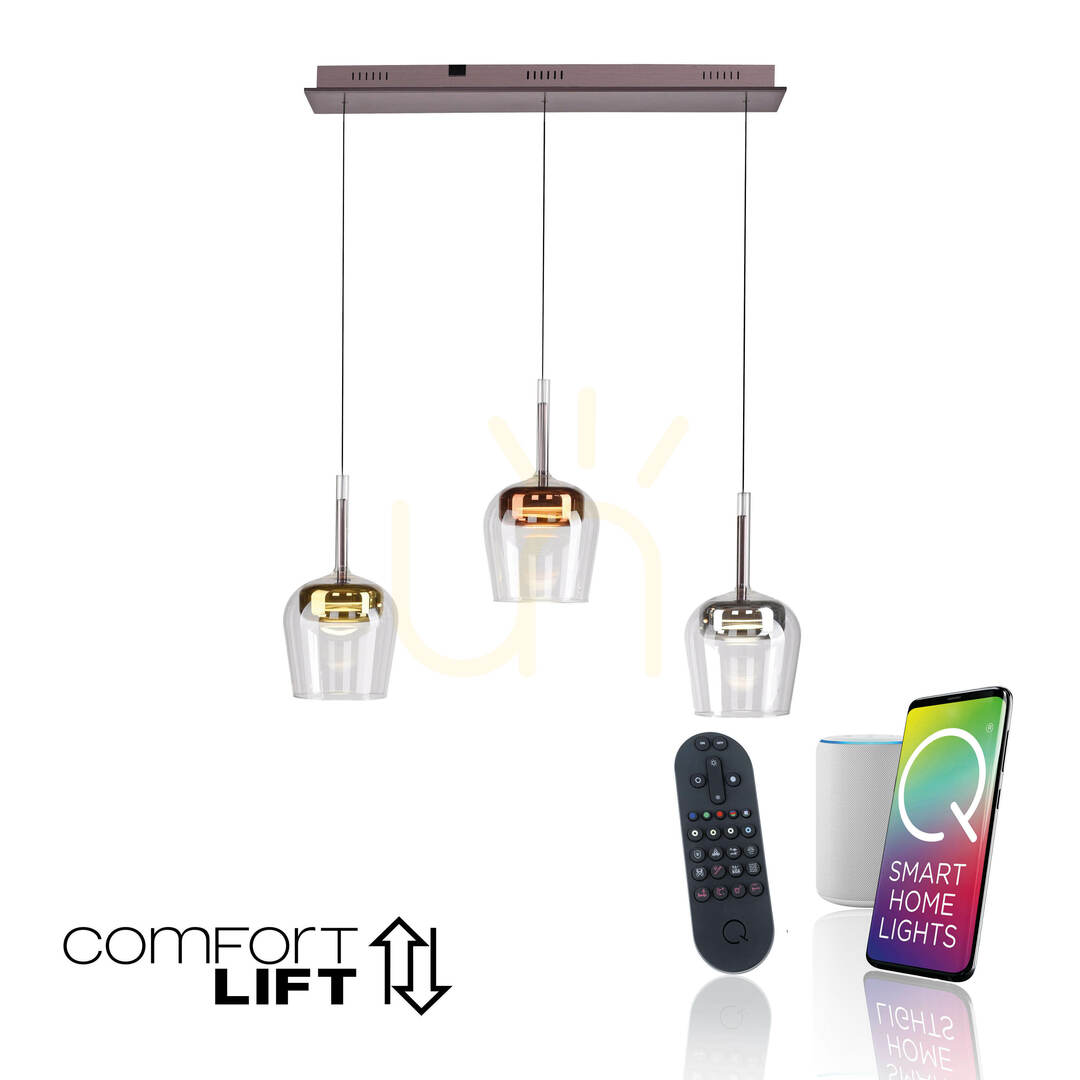 Kilátás Q-KON 2742-70 Többszínű, 3 LED-es függesztett lámpa Q-KON 2742-70 Többszínű, 3 LED-es függesztett lámpa