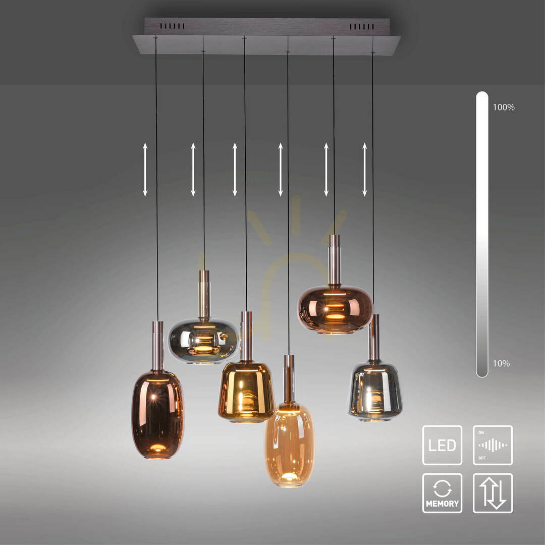 Kilátás IRIDES 2681-70 Többszínű, 6 LED-es függesztett lámpa IRIDES 2681-70 Többszínű, 6 LED-es függesztett lámpa