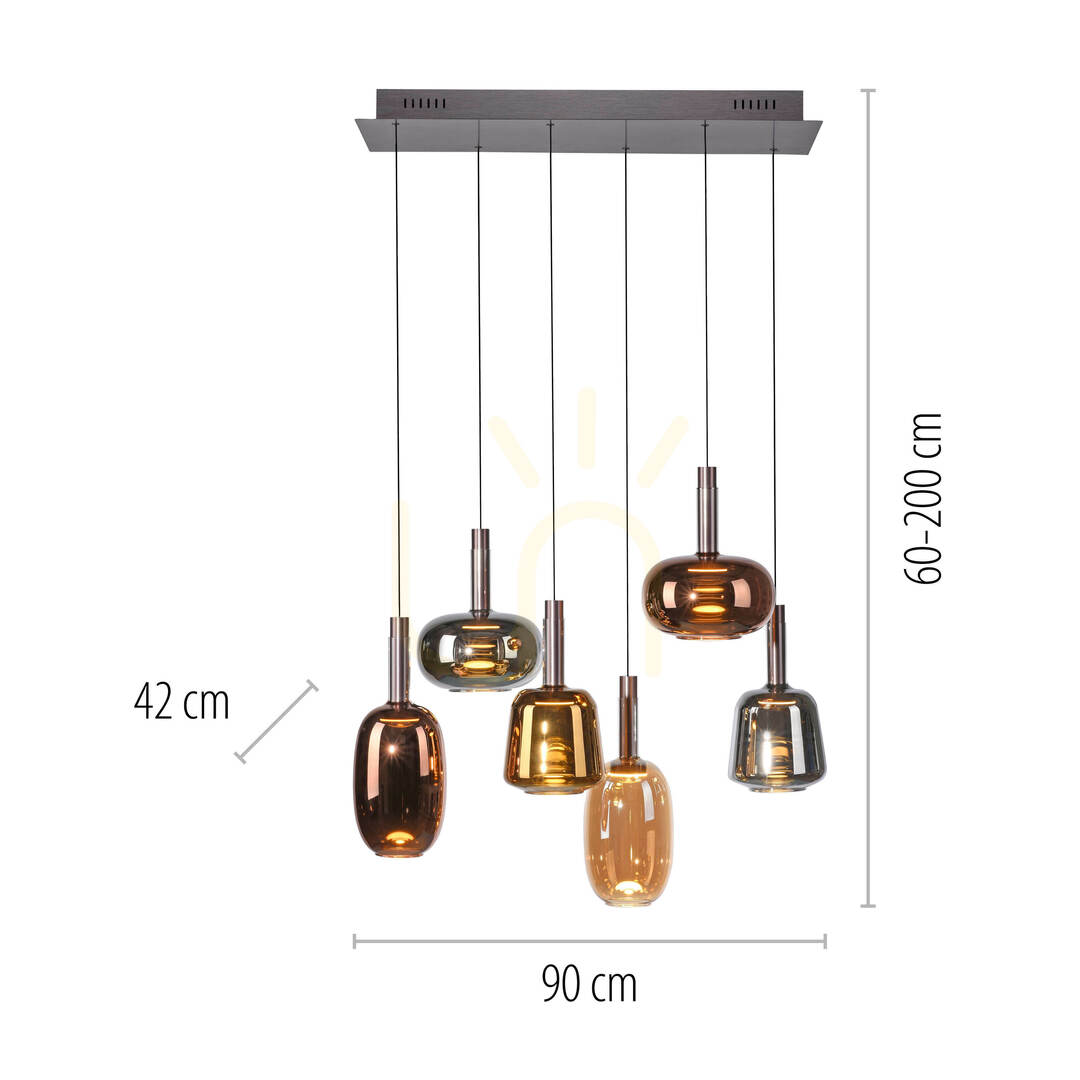 Kijelző IRIDES 2681-70 Többszínű, 6 LED-es függesztett lámpa IRIDES 2681-70 Többszínű, 6 LED-es függesztett lámpa