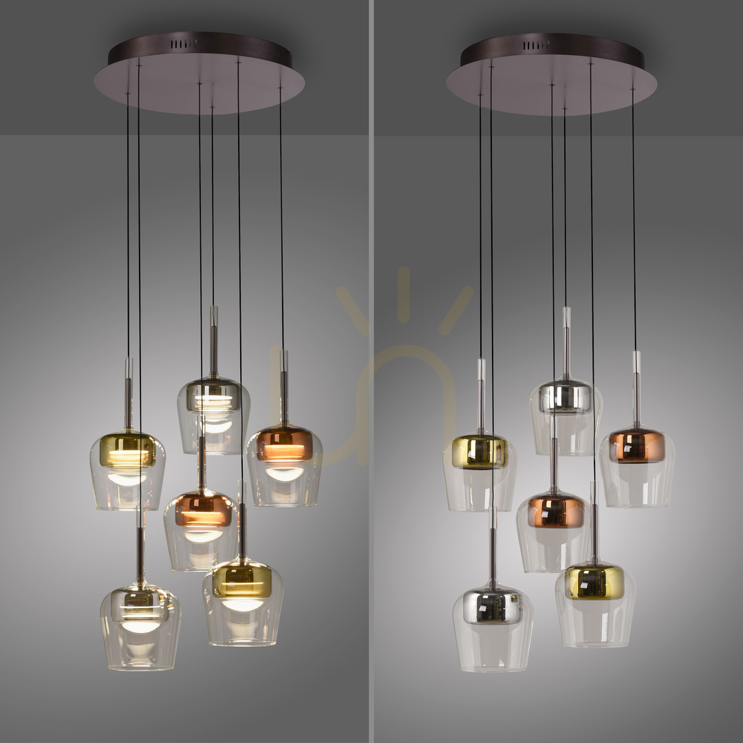 Előnézet Q-KON 2744-70 Többszínű, 6 LED-es függesztett lámpa Q-KON 2744-70 Többszínű, 6 LED-es függesztett lámpa