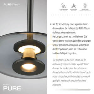 PURE VITRUM 2083-15 szürke, 6 LED-es függesztett lámpa 3 PURE VITRUM 2083-15 szürke, 6 LED-es függesztett lámpa small 3
