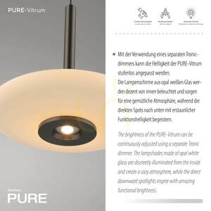 PURE VITRUM 2083-34 barna, 6 LED-es függesztett lámpa small 3