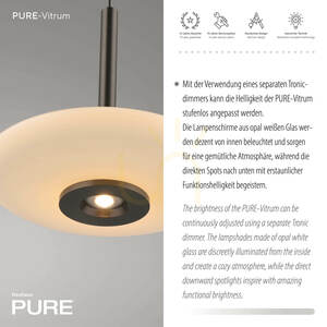 PURE VITRUM 2083-34 barna, 6 LED-es függesztett lámpa small 4