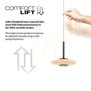 PURE VITRUM 2083-34 barna, 6 LED-es függesztett lámpa small 6
