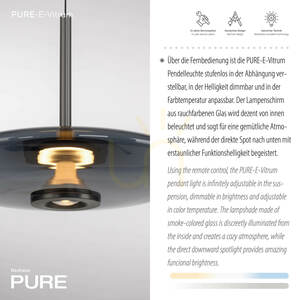PURE E-VITRUM 2084-15 szürke, 2xLED-es függesztett lámpa small 3
