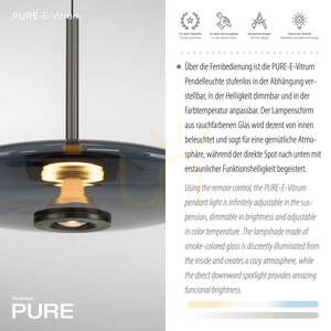 PURE E-VITRUM 2084-15 szürke, 2xLED-es függesztett lámpa small 4