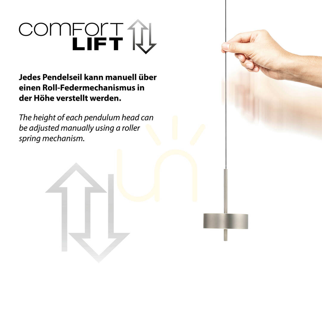 Kilátás Q-ROTATE 2247-95 ezüst színű, 1xLED-es függesztett lámpa Q-ROTATE 2247-95 ezüst színű, 1xLED-es függesztett lámpa