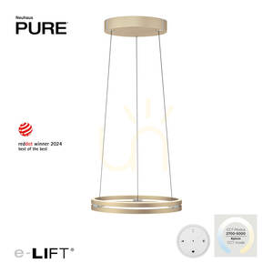 PURE E-LOOP 2550-60 sárgaréz 2xLED függesztett lámpa 1 PURE E-LOOP 2550-60 sárgaréz 2xLED függesztett lámpa small 1