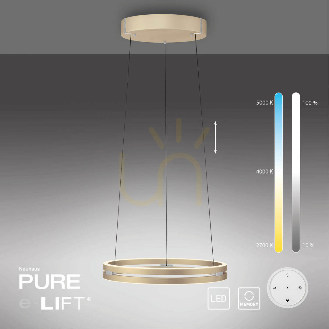 Előadás PURE E-LOOP 2550-60 sárgaréz 2xLED függesztett lámpa PURE E-LOOP 2550-60 sárgaréz 2xLED függesztett lámpa