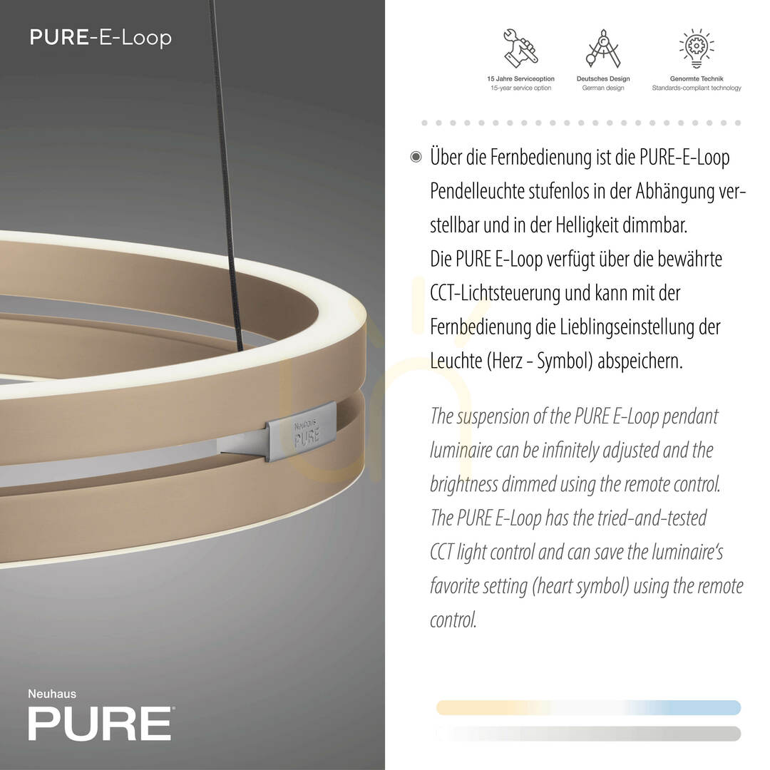 Kijelző PURE E-LOOP 2550-60 sárgaréz 2xLED függesztett lámpa PURE E-LOOP 2550-60 sárgaréz 2xLED függesztett lámpa